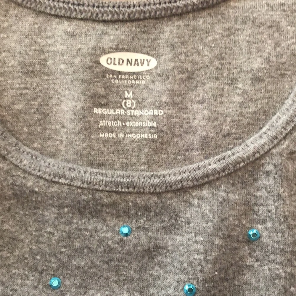 Old Navy Jewel Tank Top in Heather Gray Size 8 Medium Girls